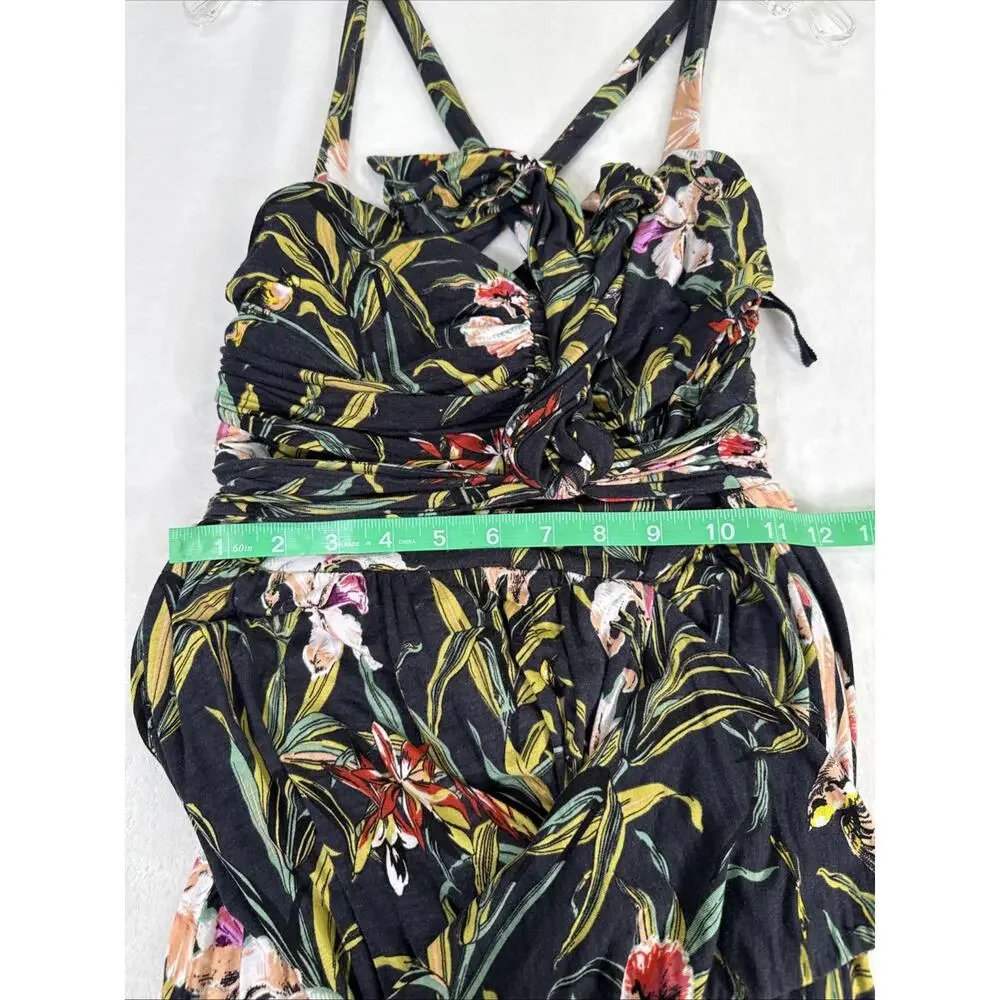 Maeve Anthropologie Gabriela Ruffled Wrap Maxi Dress Floral Print Dress Small - Picture 8 of 16